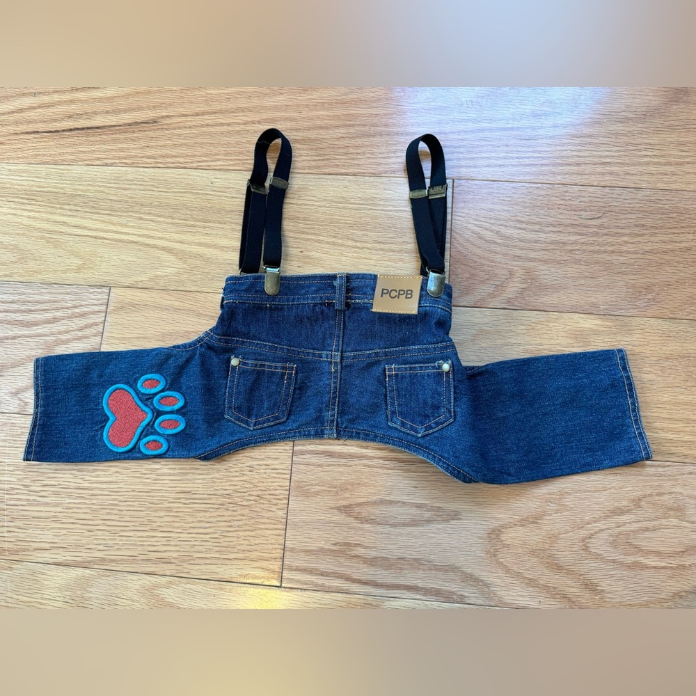 Dog Jeans with Suspenders